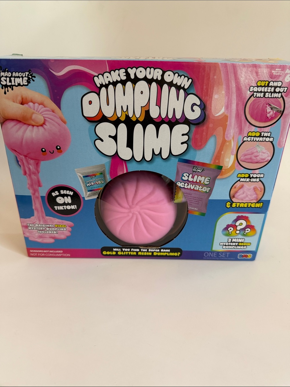 RMS VIRAL MAKE YOUR OWN DUMPLING SLIME TOY. INCl. MYSTERY DUMPLING. CREATIVE NIB